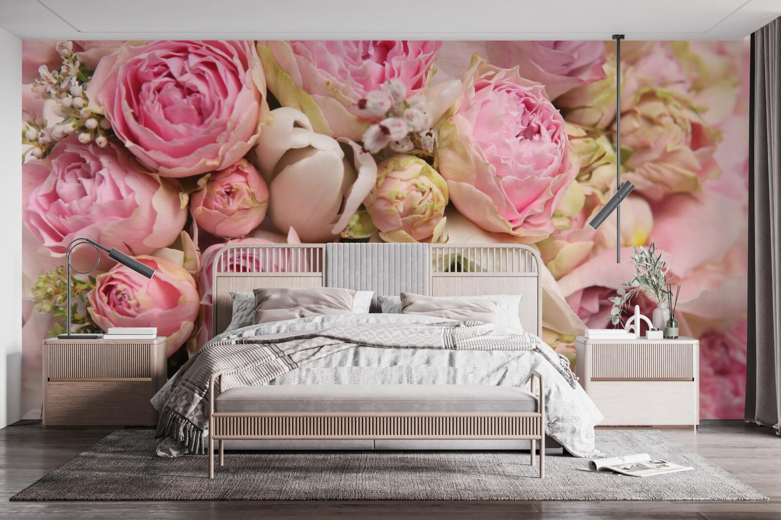 Papier peint un bouquet de fleurs délicat avec une touche de romantisme