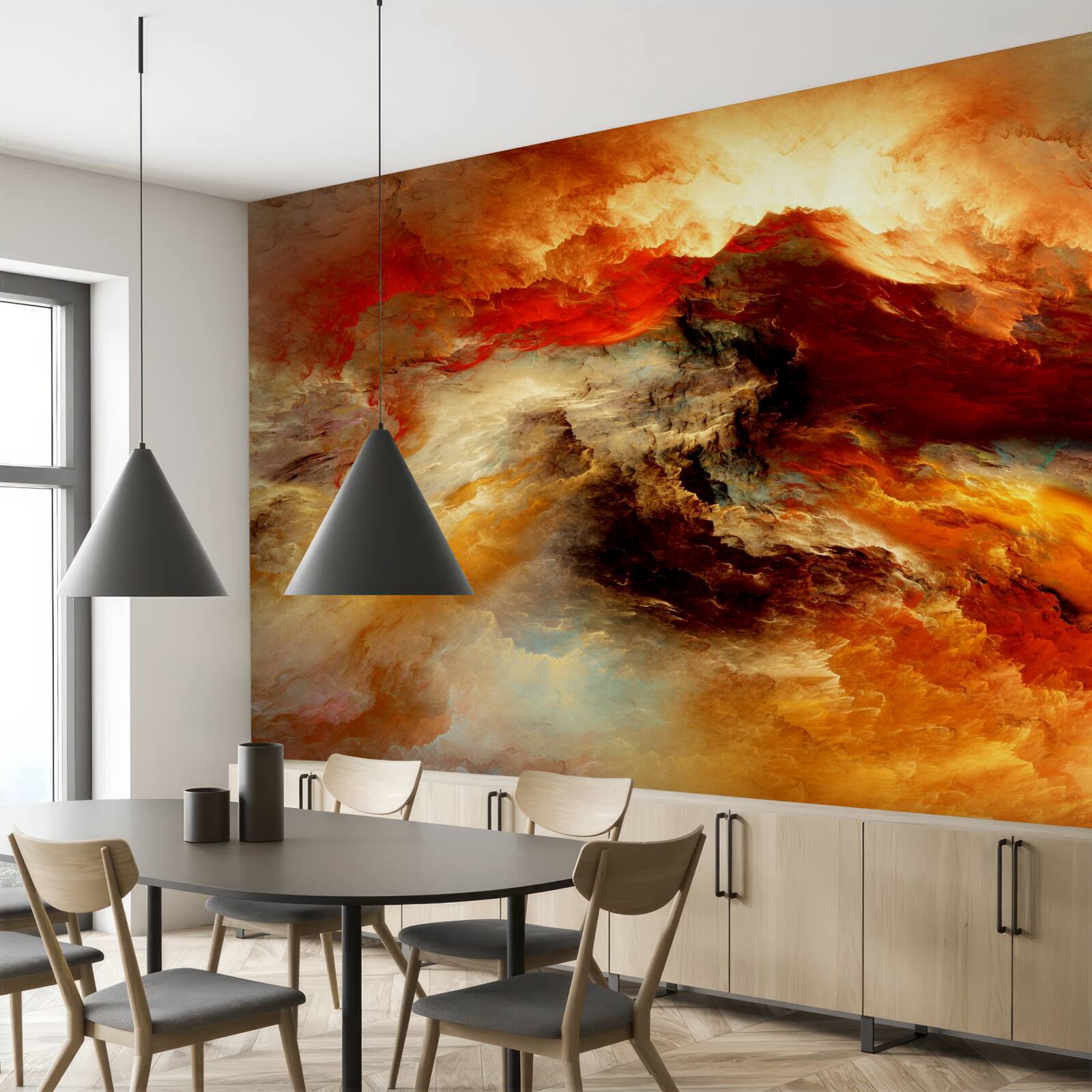 Papier peint un tourbillon dans le désert rocheux