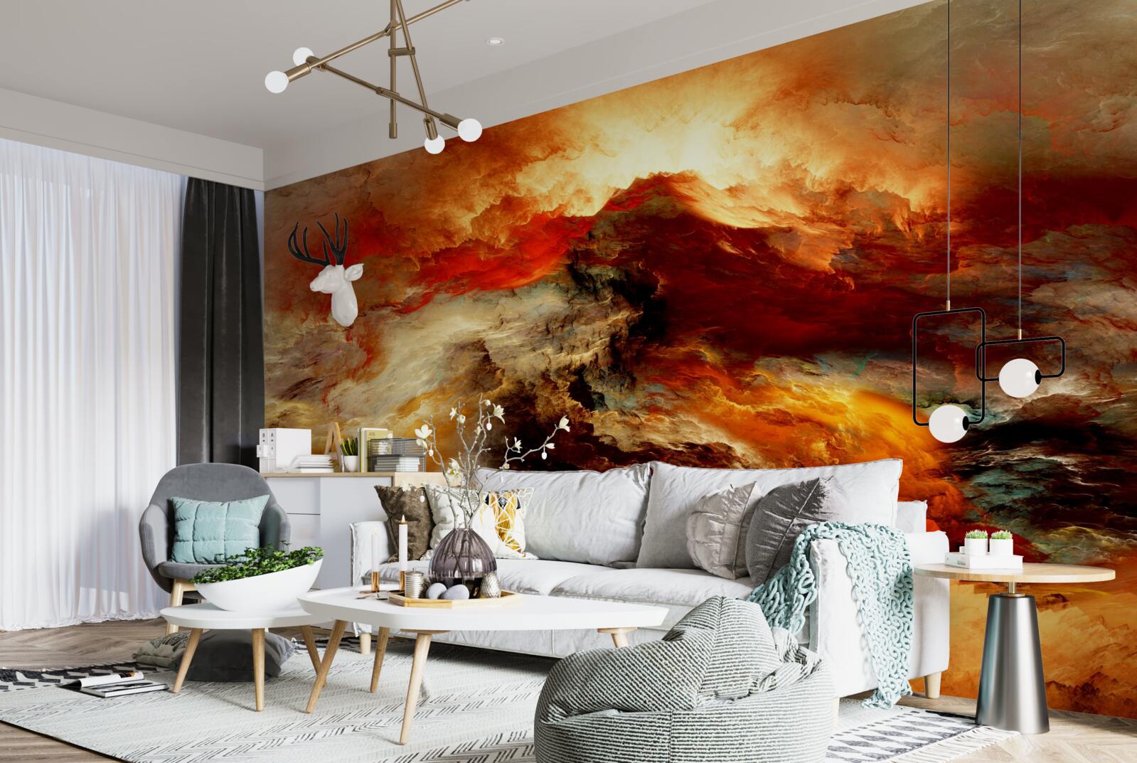 Papier peint un tourbillon dans le désert rocheux