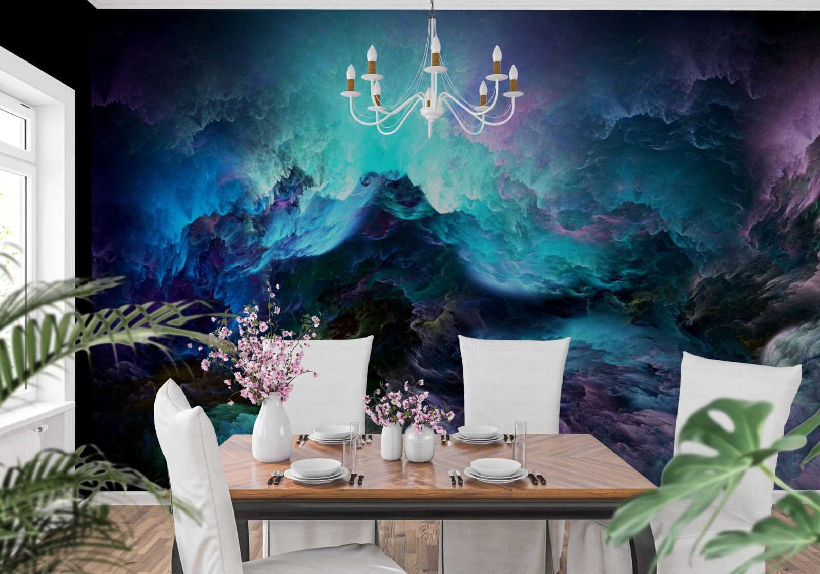 Papier peint nuages d'orage nocturnes