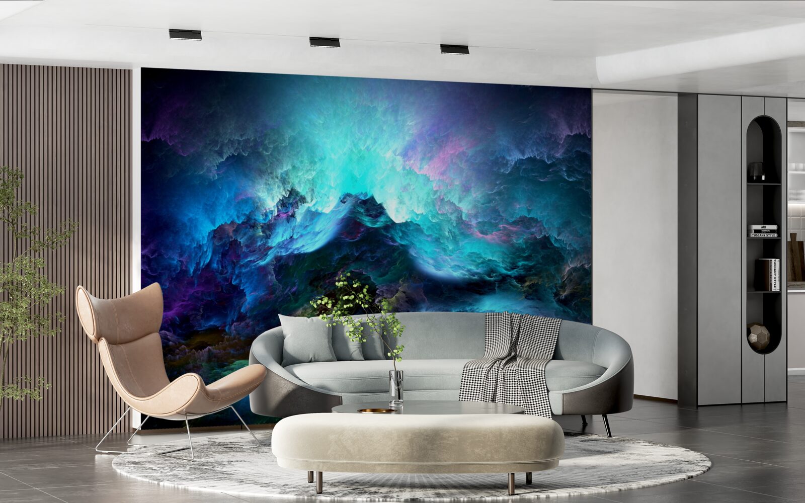 Papier peint nuages d'orage nocturnes