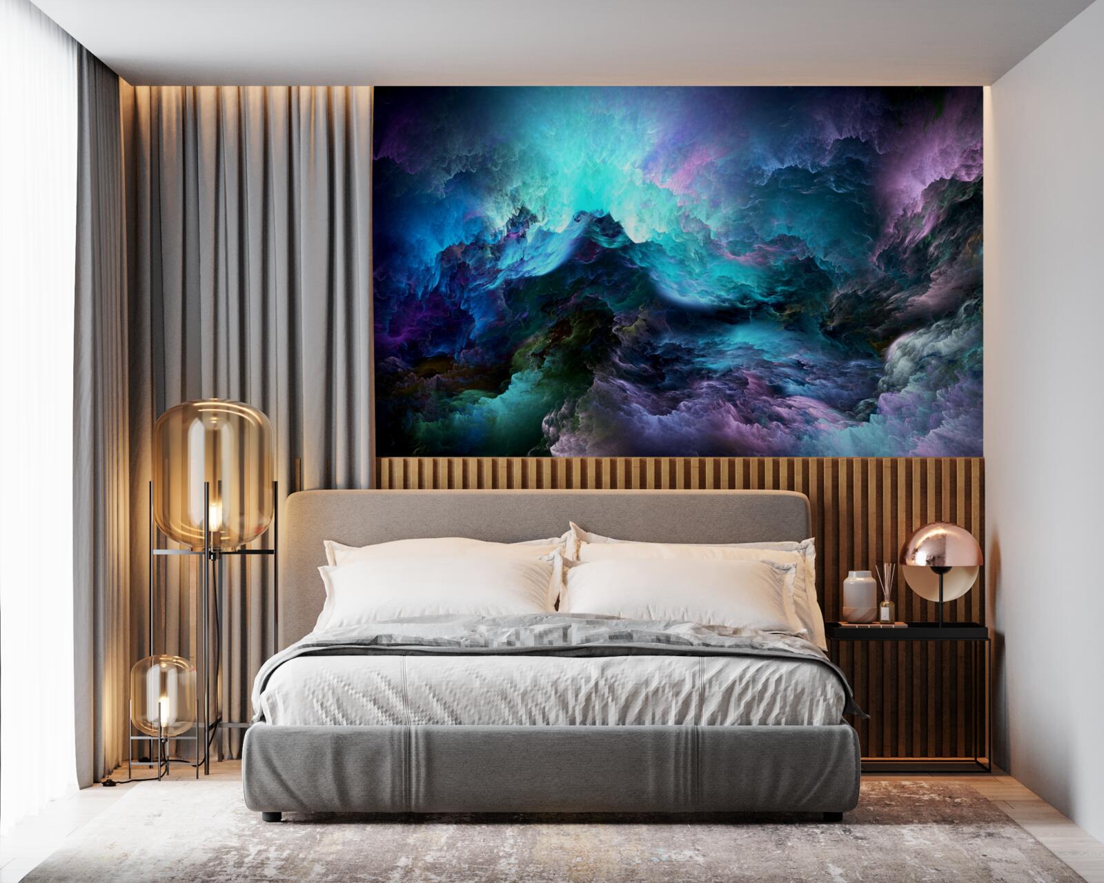 Papier peint nuages d'orage nocturnes