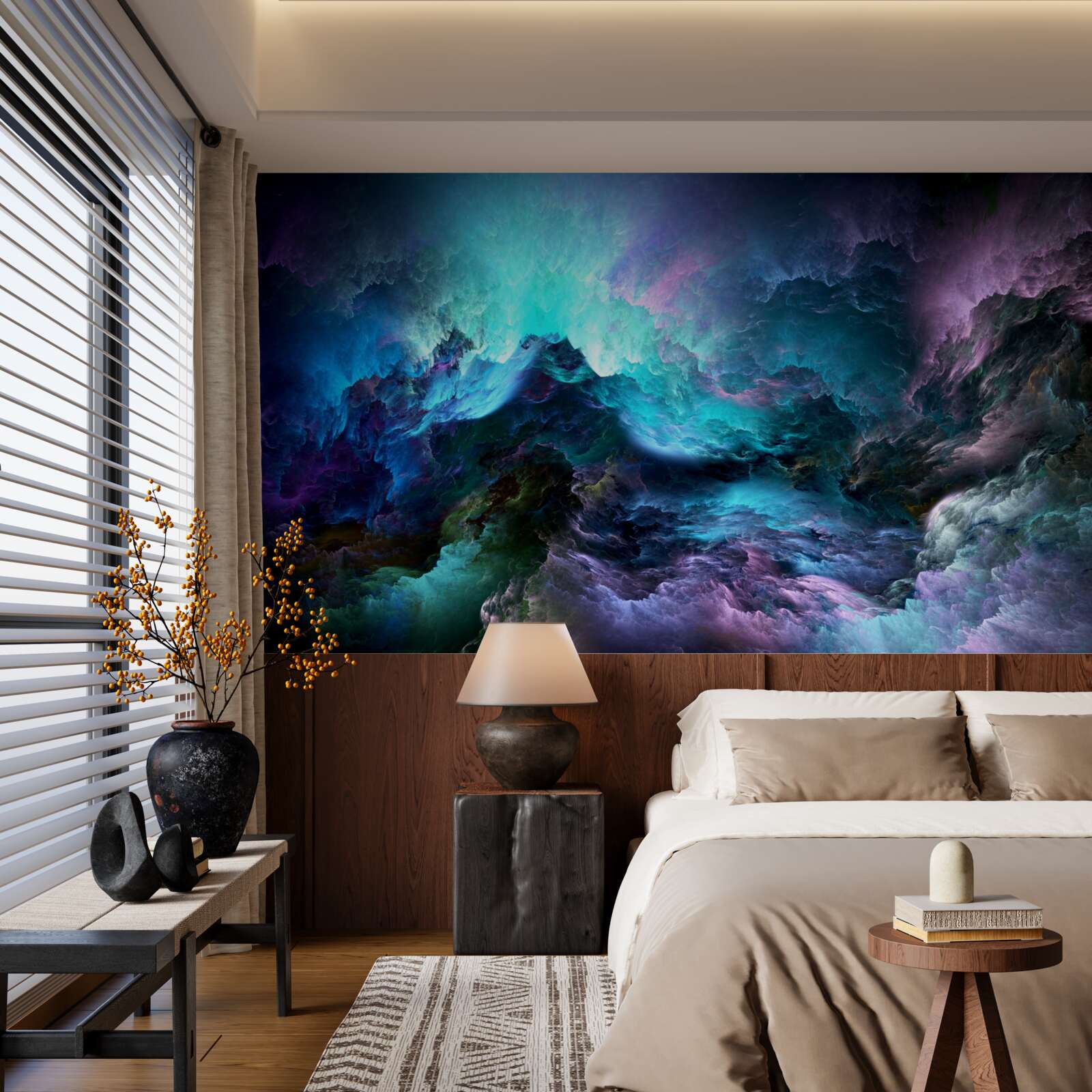 Papier peint nuages d'orage nocturnes