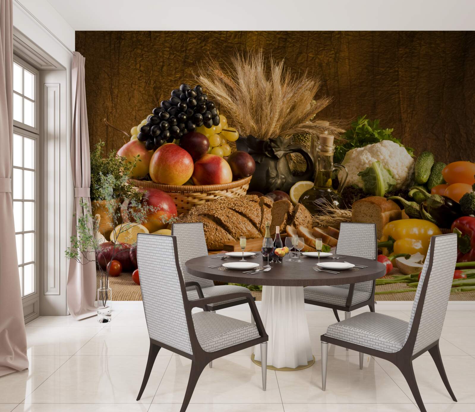 Papier peint une table élégamment décorée