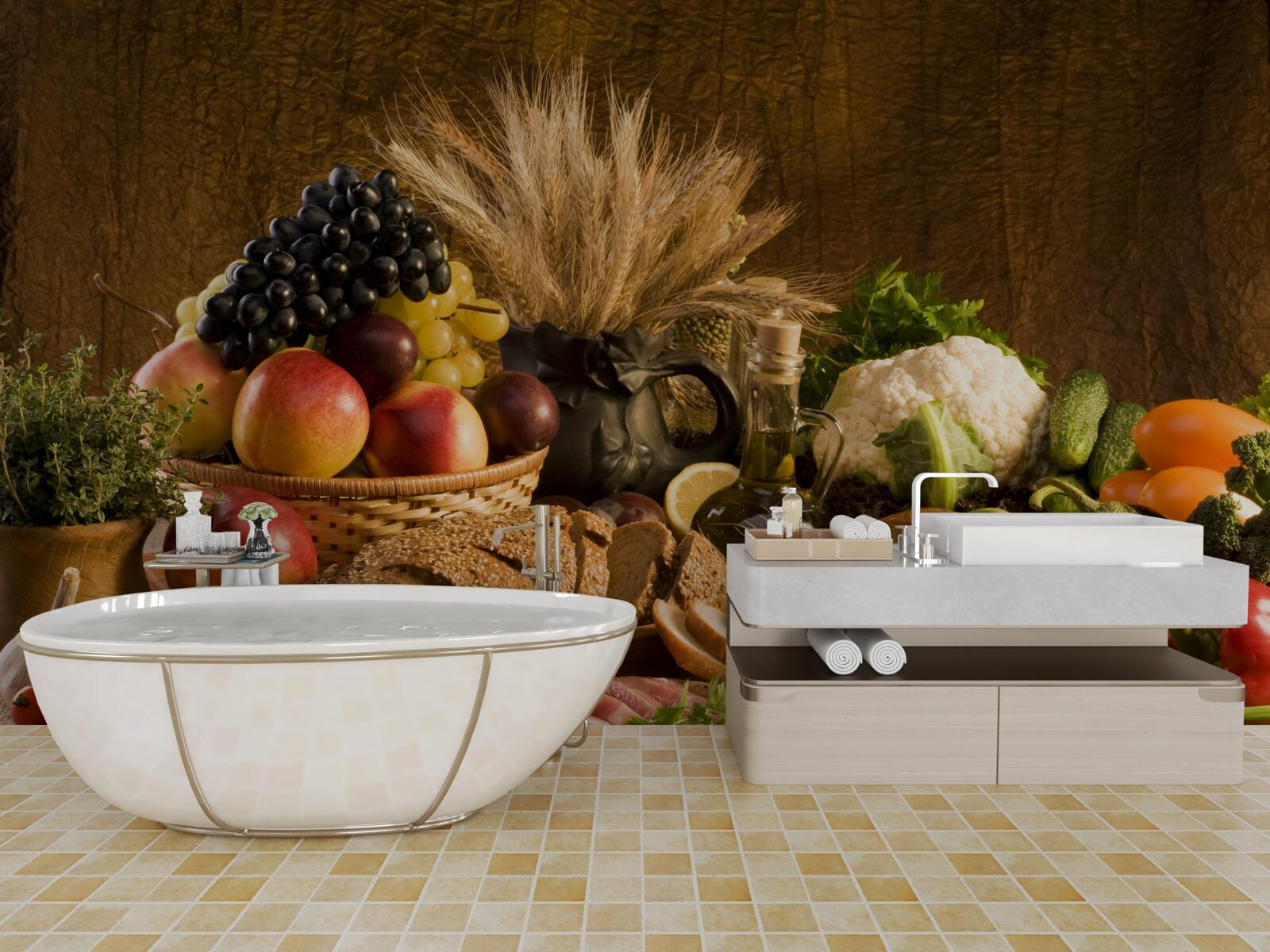 Papier peint une table élégamment décorée