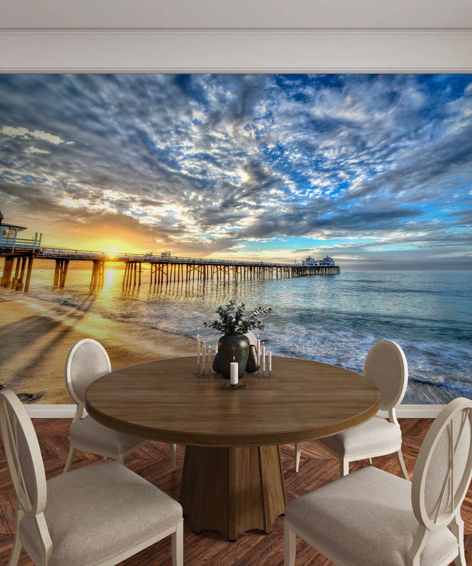 Papier peint quai des pêcheurs à l'aube