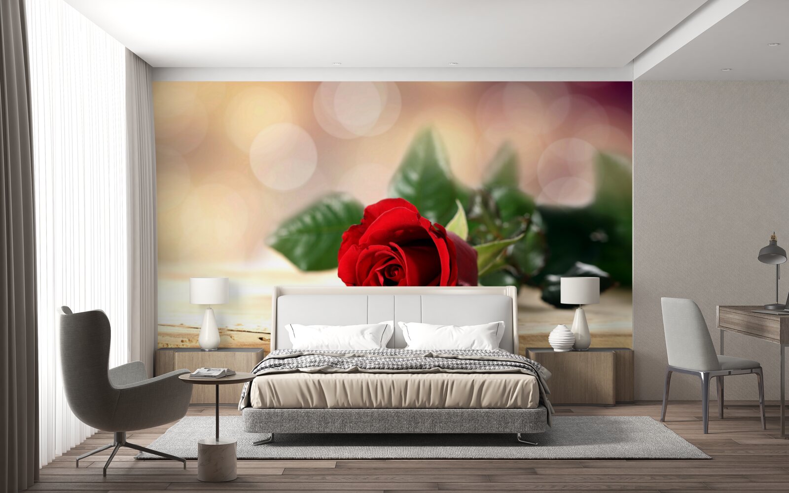 Papier peint rose simple avec une délicate nuance écarlate