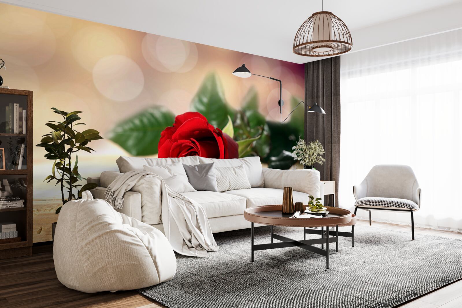 Papier peint rose simple avec une délicate nuance écarlate