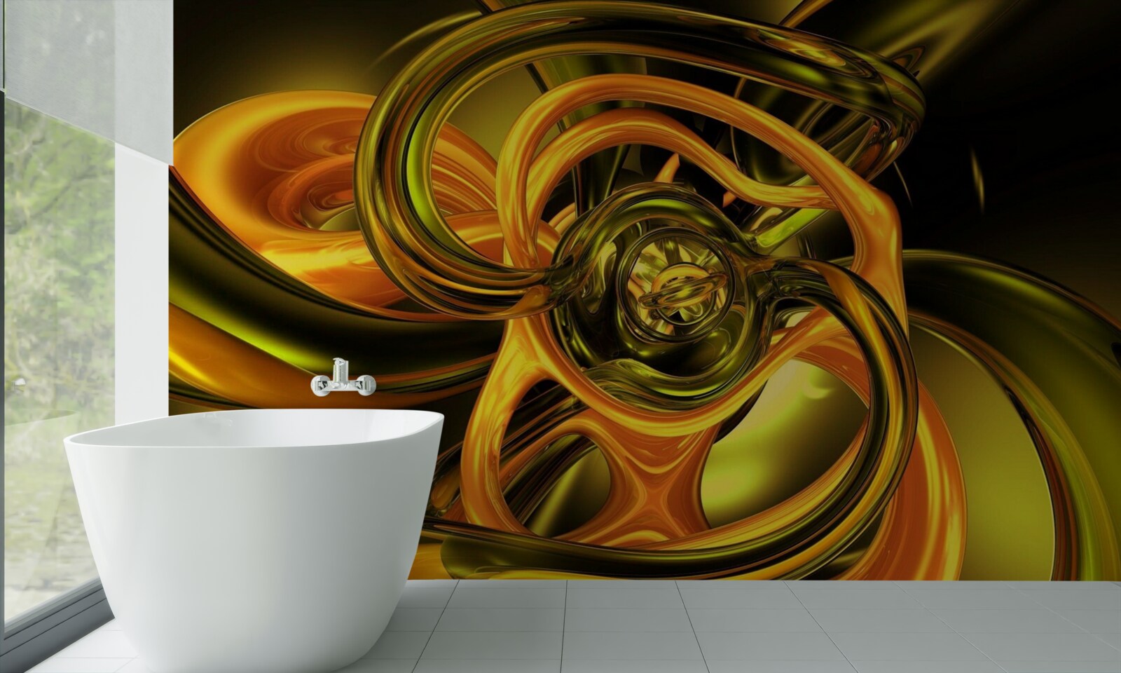 Papier peint lignes fermées aux contours lisses