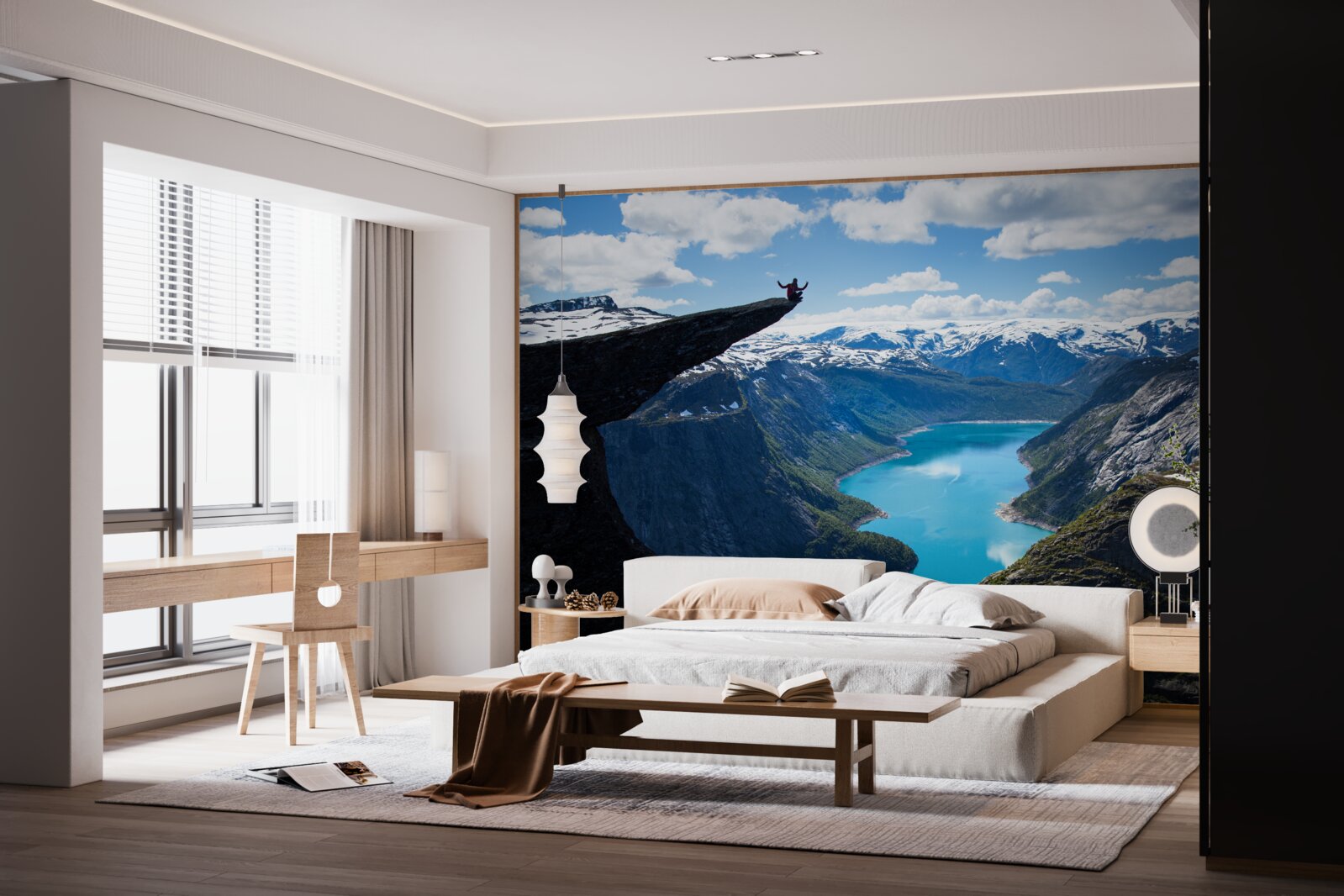 Papier peint le sommet s'élève majestueusement au-dessus du précipice