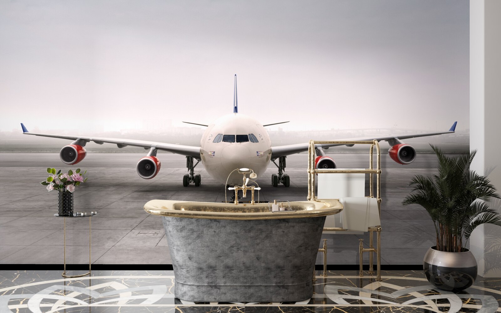 Papier peint avions sur la piste