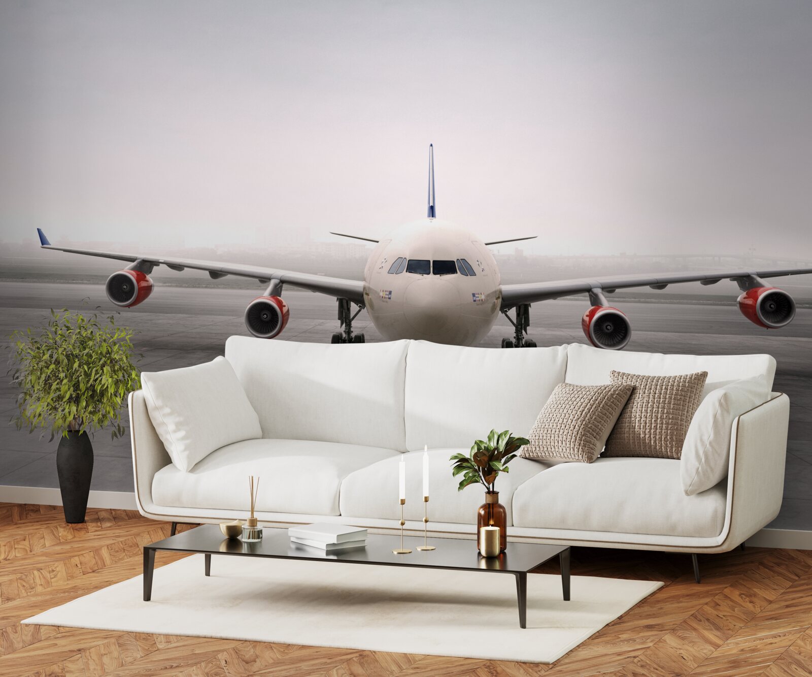 Papier peint avions sur la piste
