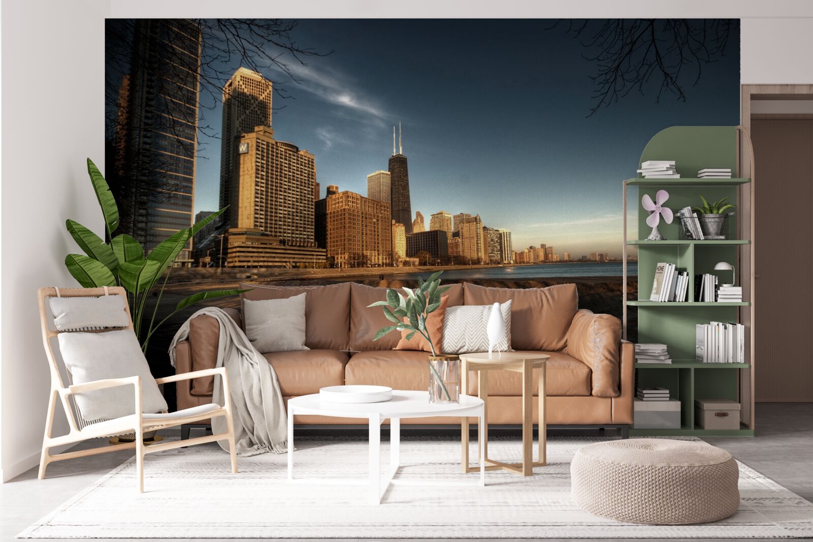 Papier peint crépuscule de la ville de chicago