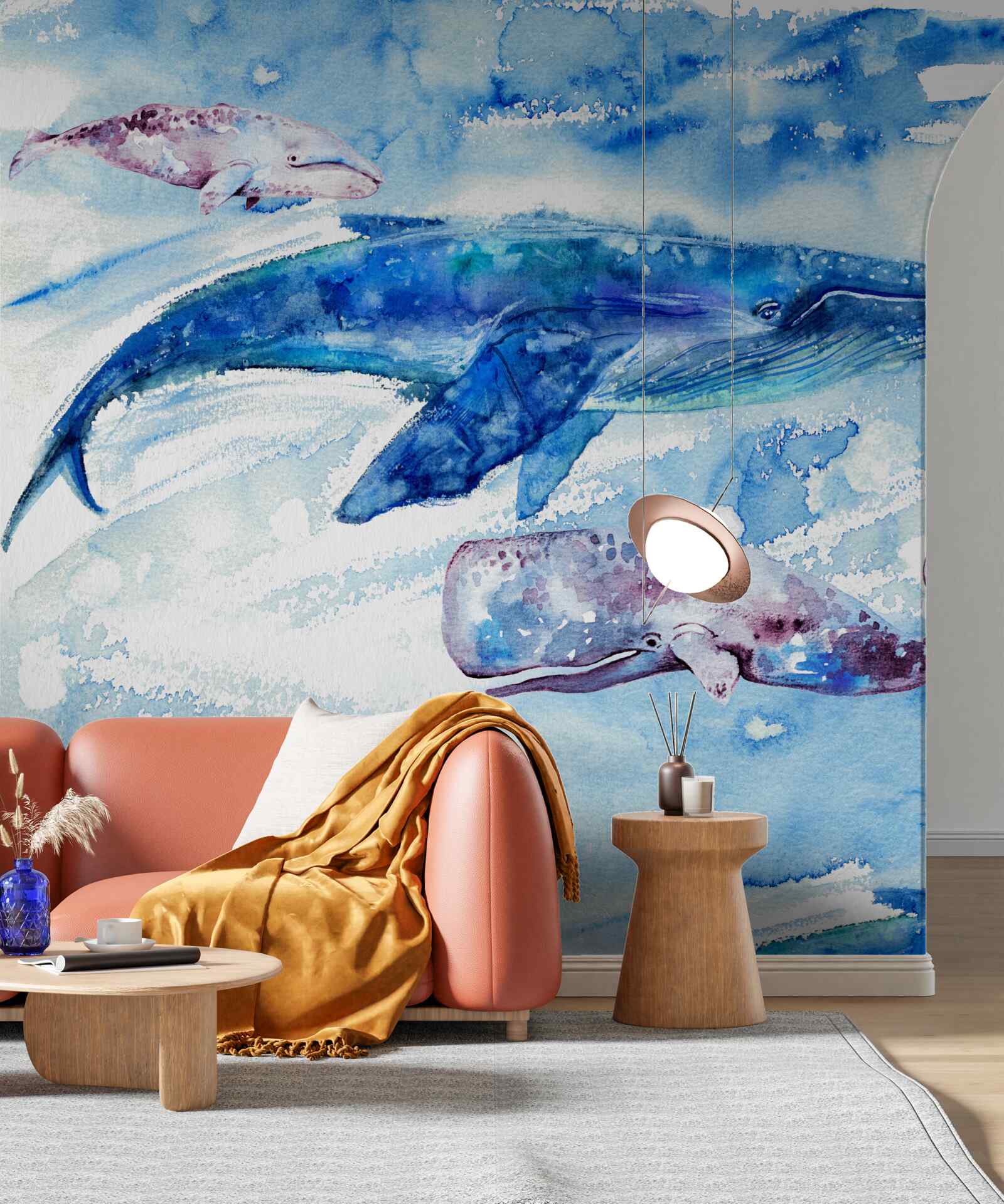 Papier peint la consommation d'eau de la baleine bleue