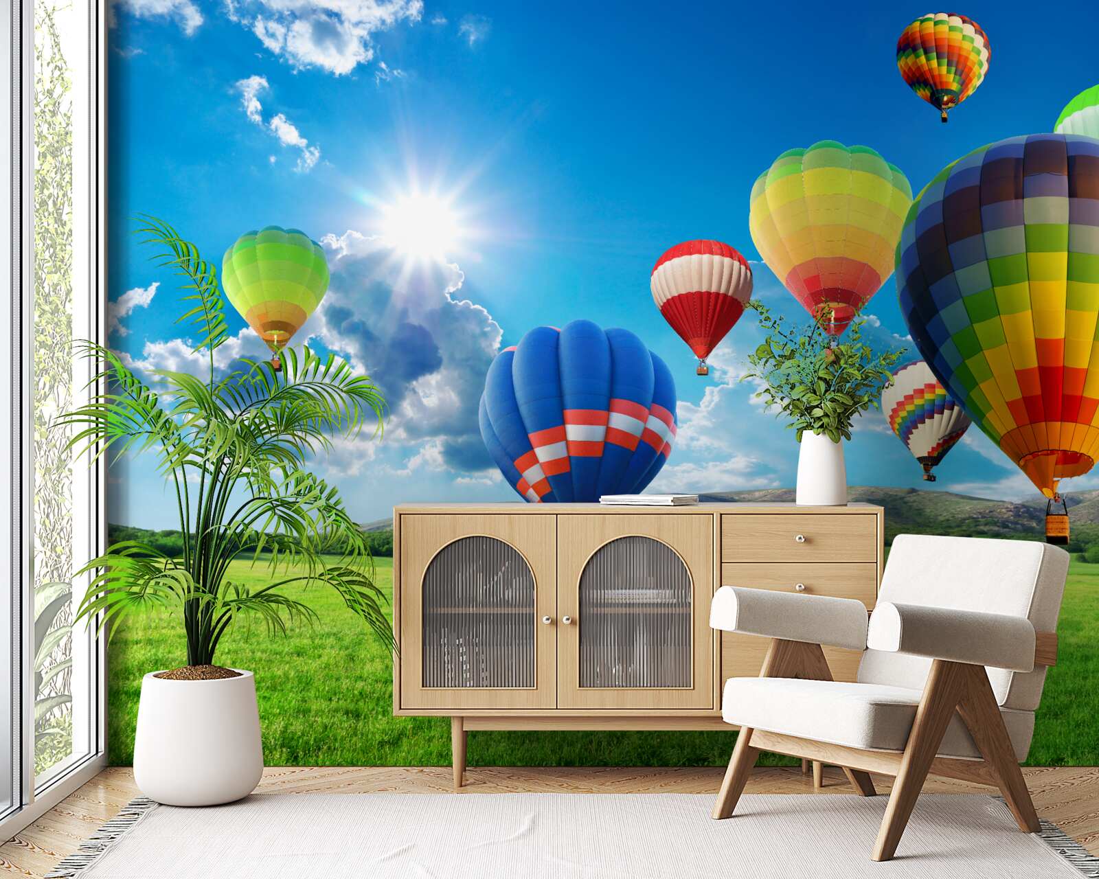 Papier peint des ballons aux couleurs vives