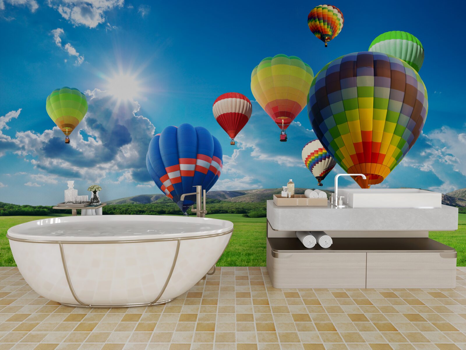 Papier peint des ballons aux couleurs vives