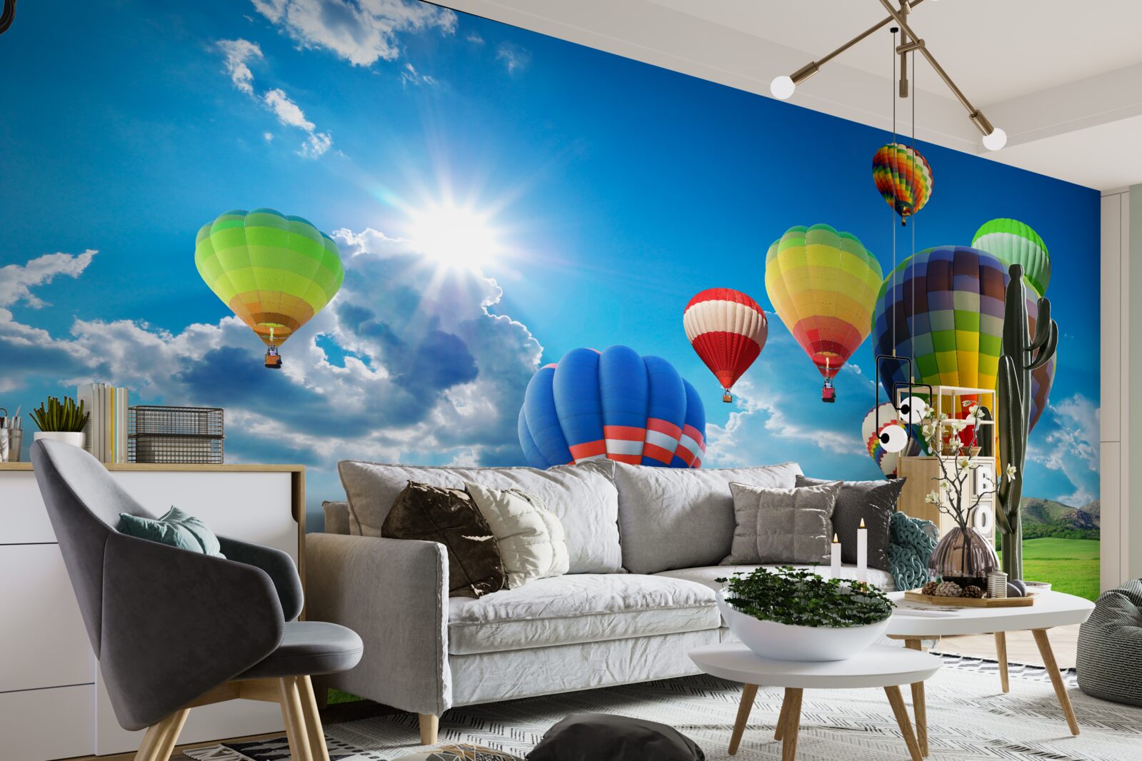 Papier peint des ballons aux couleurs vives