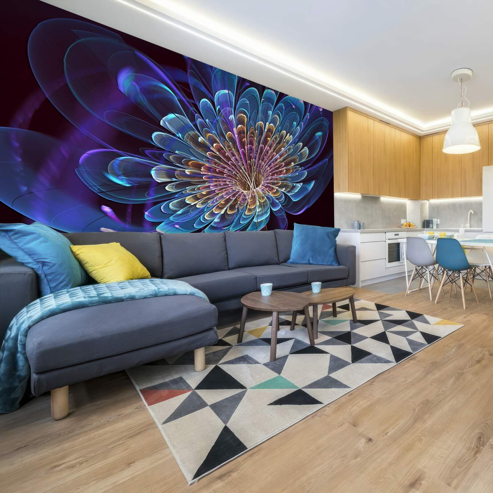 Papier peint gerbera dans un ton abstrait