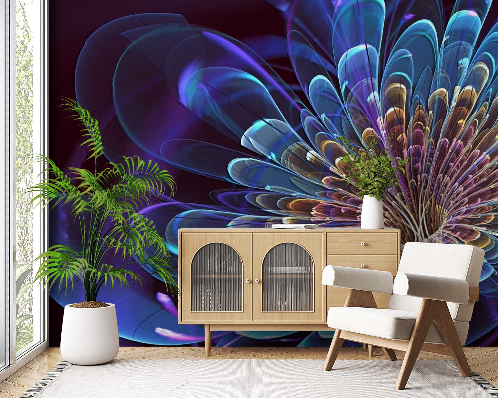 Papier peint gerbera dans un ton abstrait