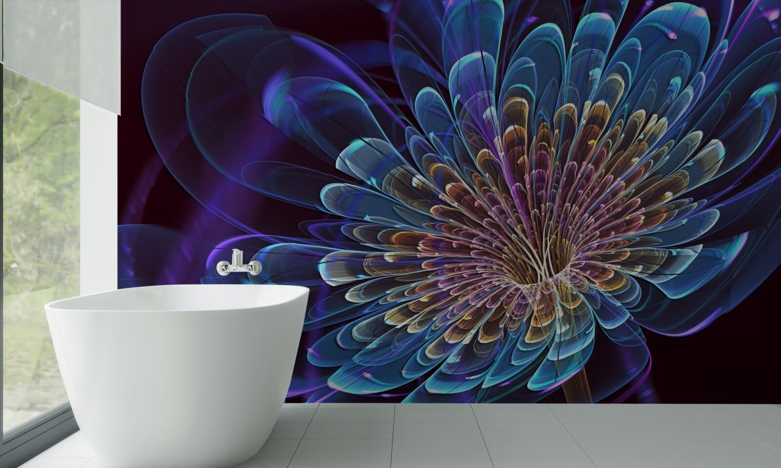 Papier peint gerbera dans un ton abstrait