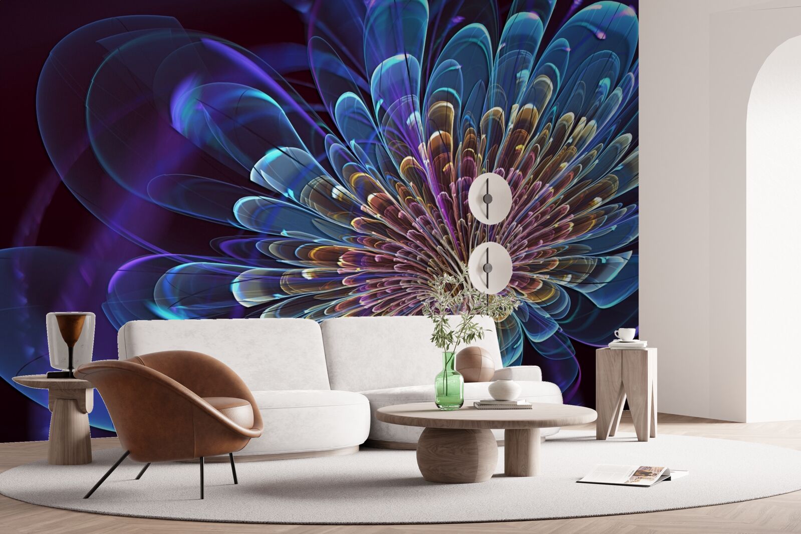 Papier peint gerbera dans un ton abstrait