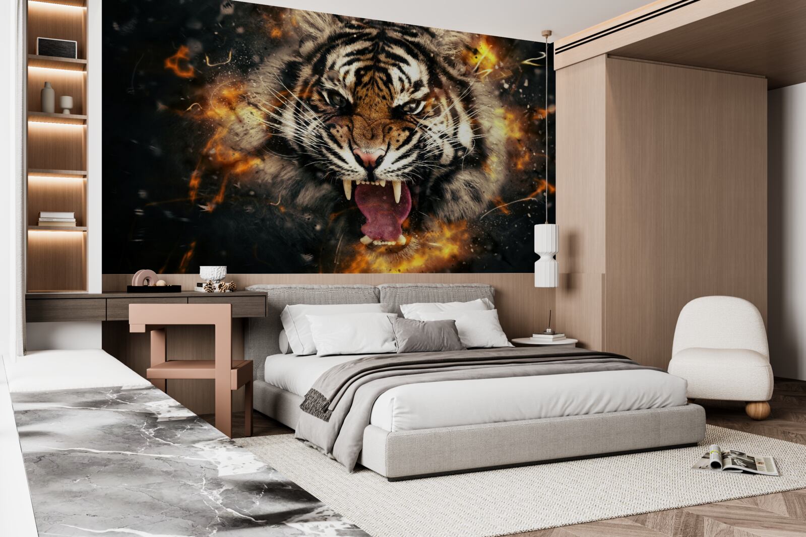 Papier peint le grand rugissement du tigre