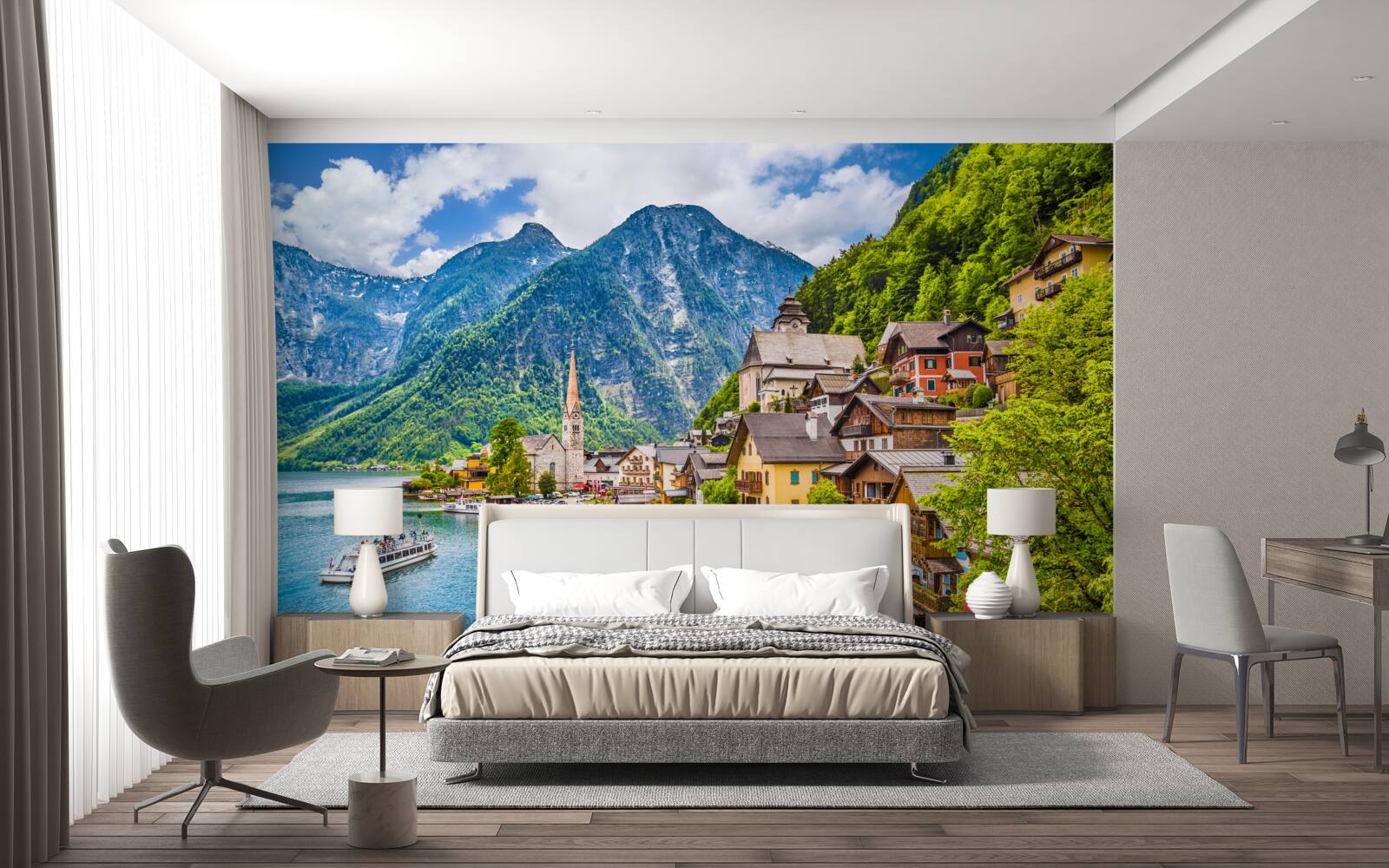 Papier peint l'incroyable hallstatt en autriche