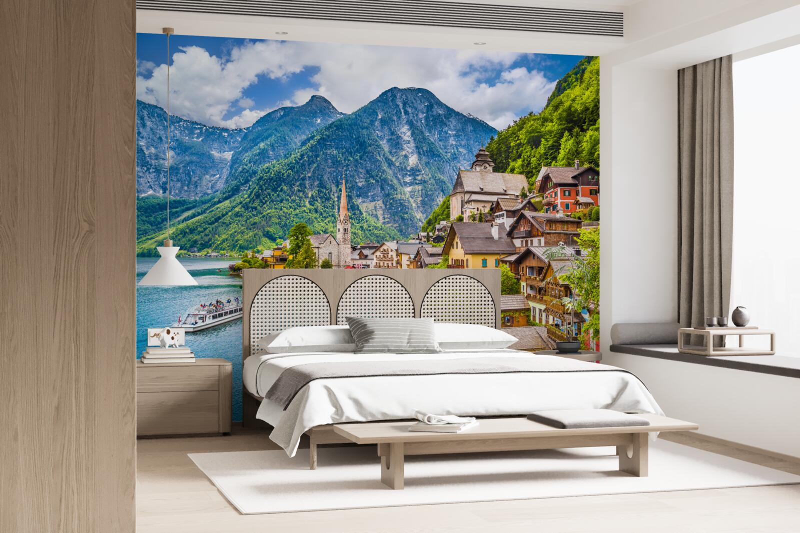 Papier peint l'incroyable hallstatt en autriche