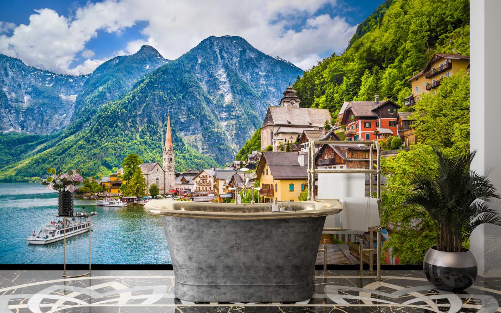 Papier peint l'incroyable hallstatt en autriche