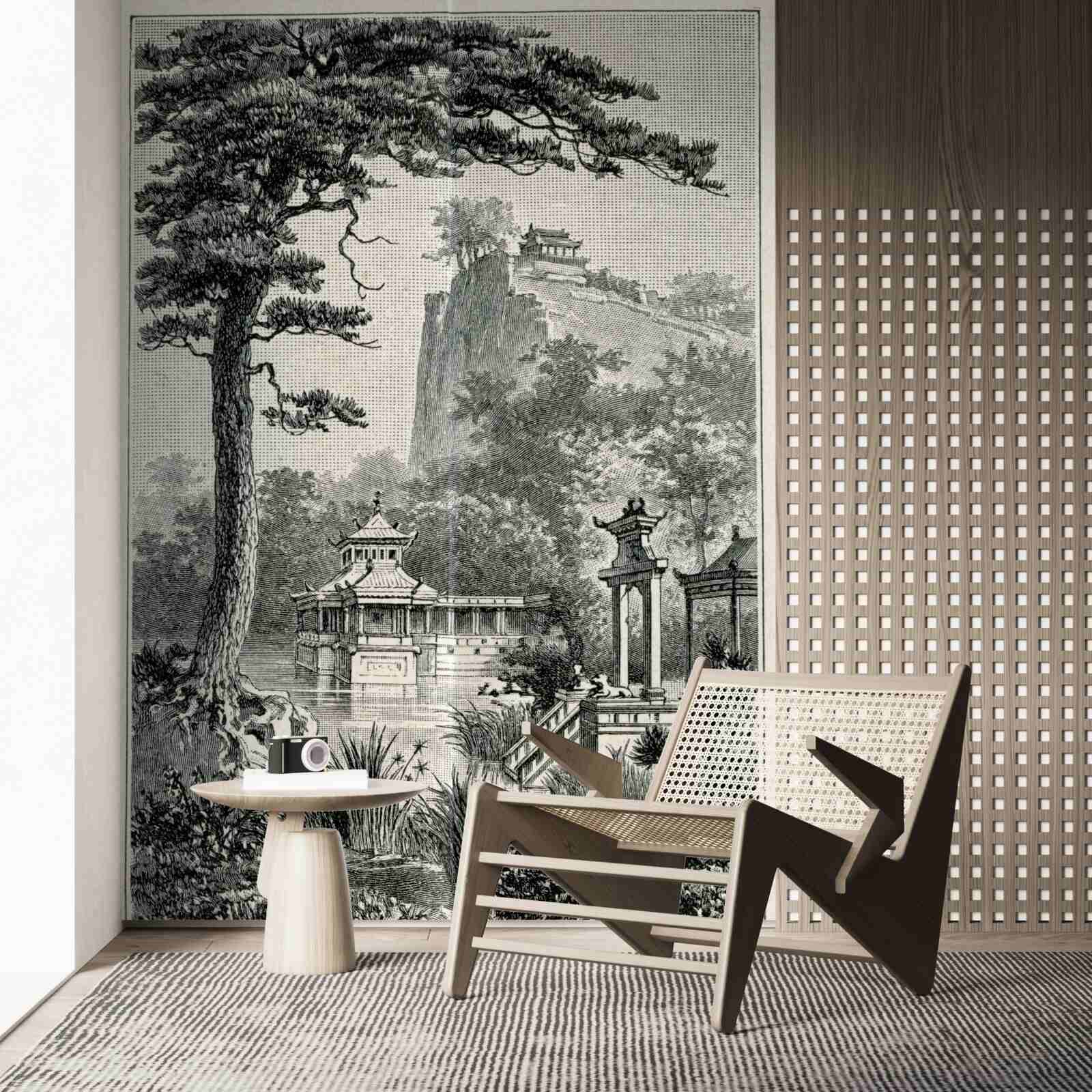 Papier peint ancien parc chinois