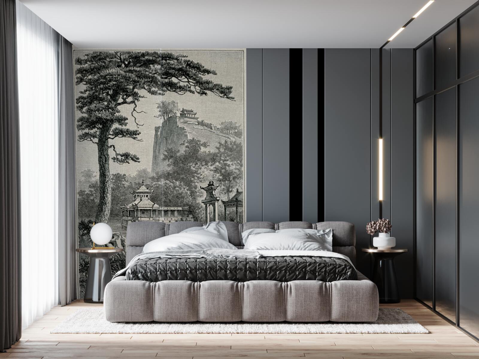 Papier peint ancien parc chinois