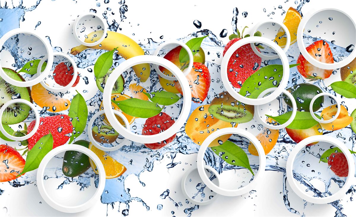 Papier peint taches et fruits