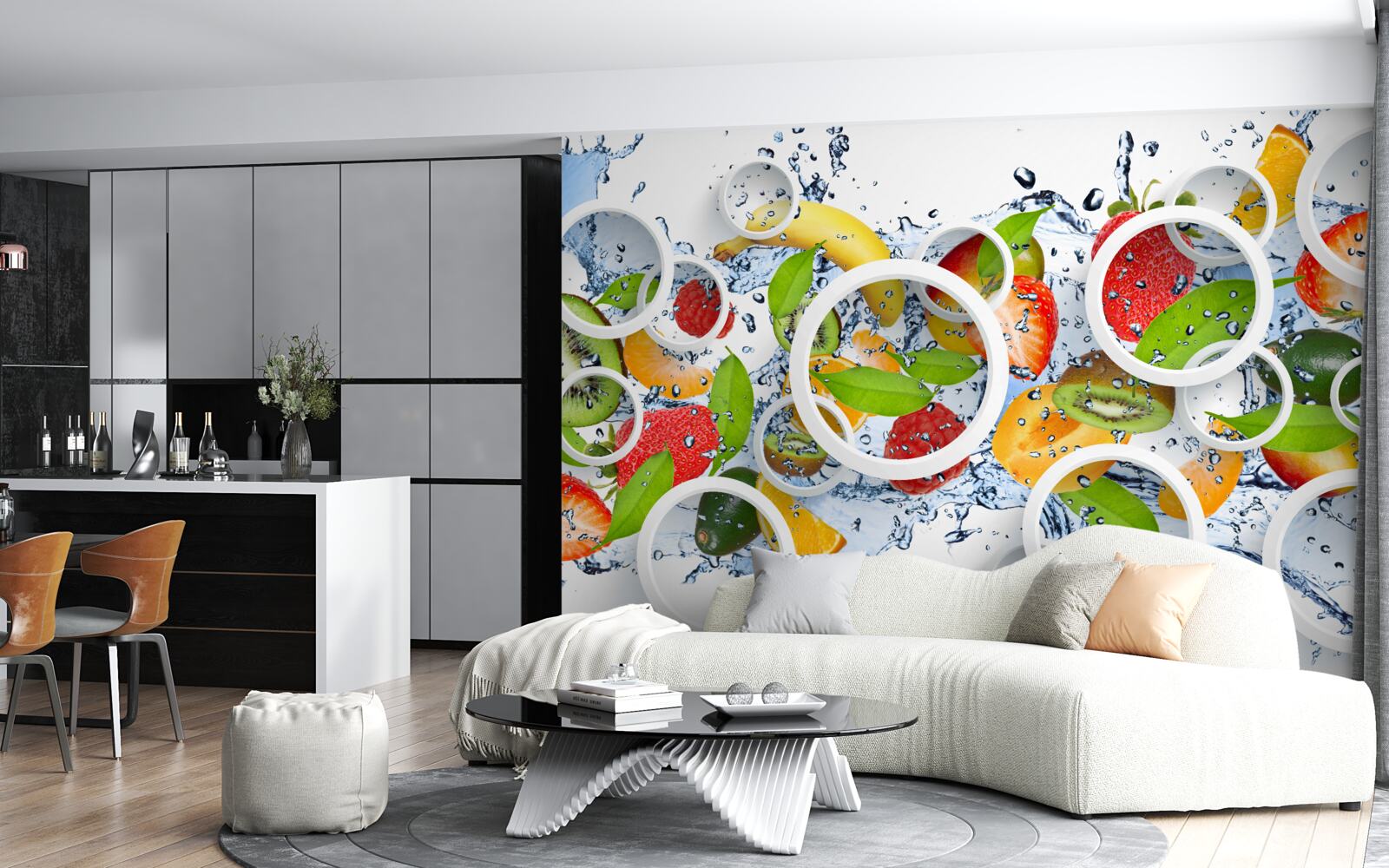 Papier peint taches et fruits