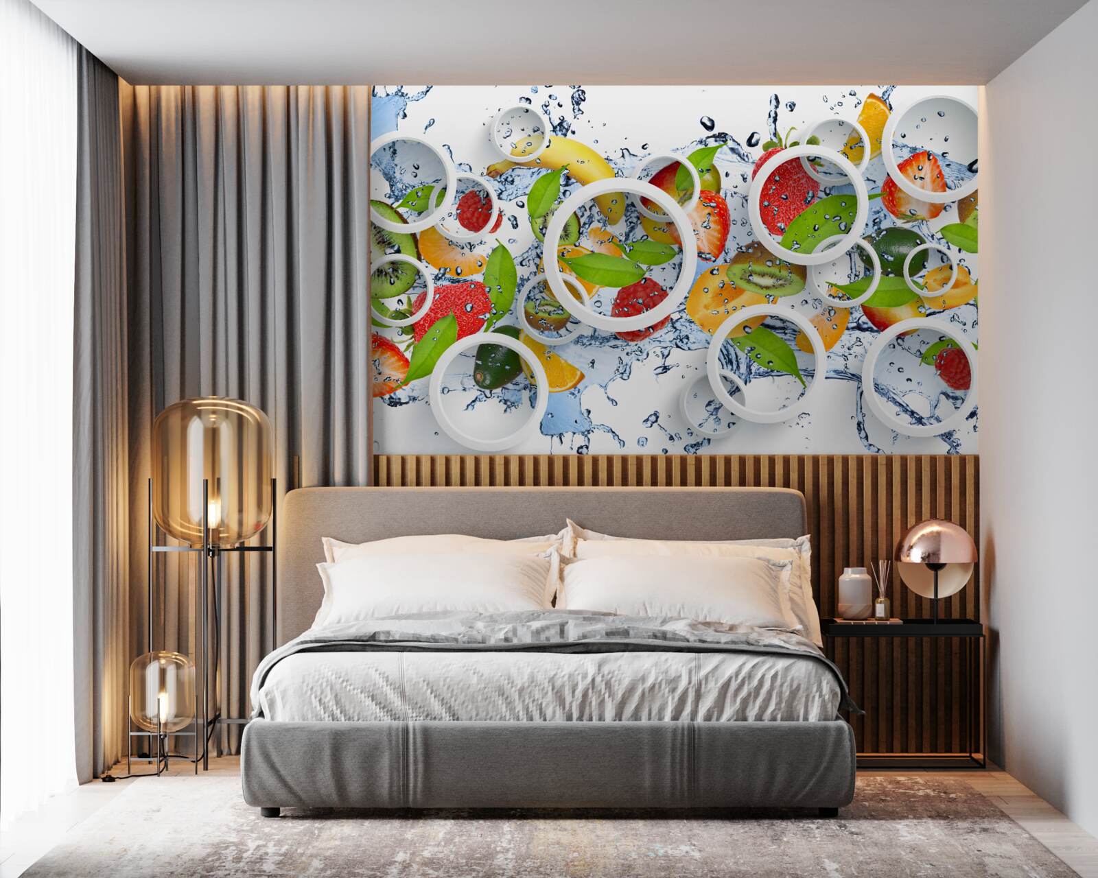 Papier peint taches et fruits