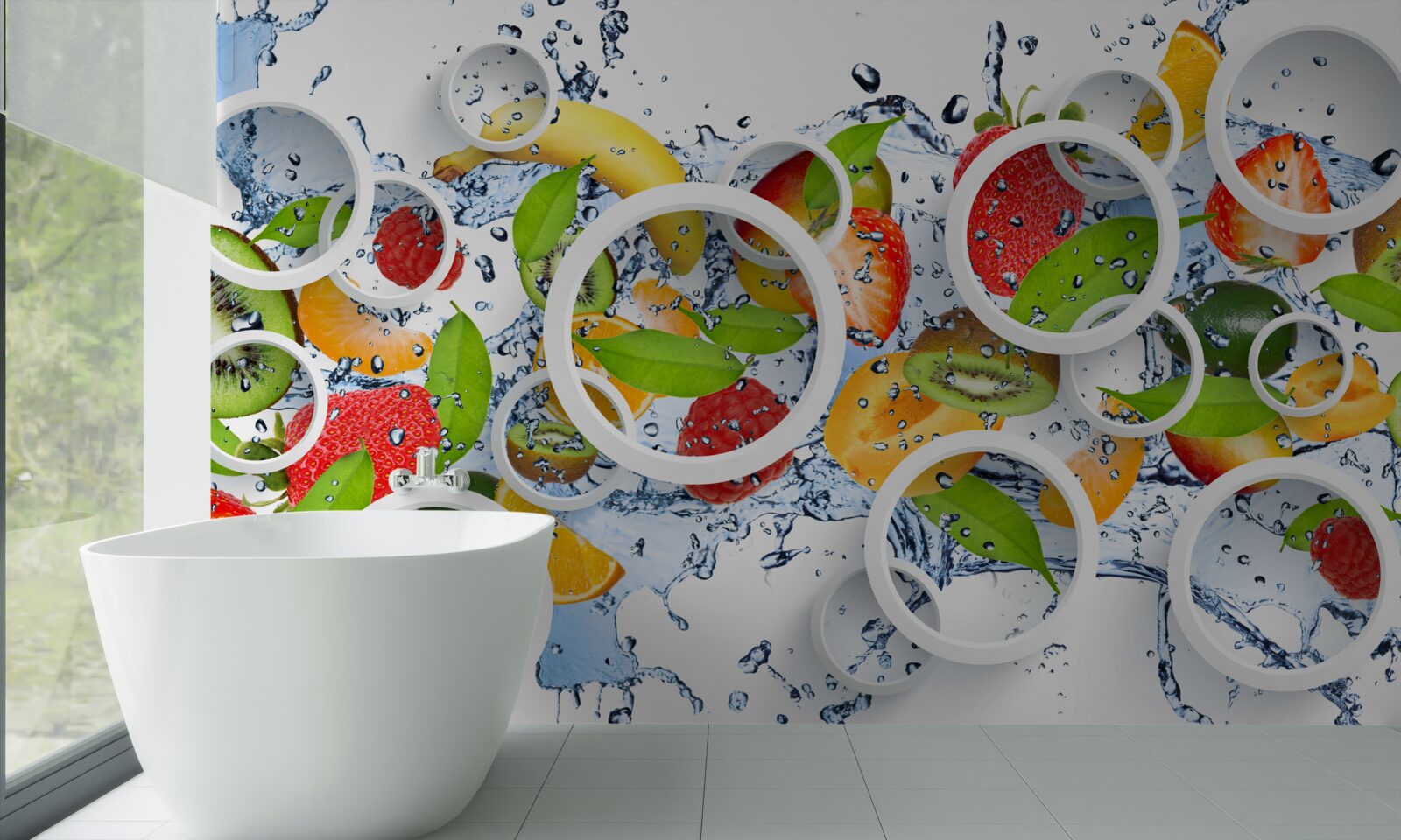 Papier peint taches et fruits