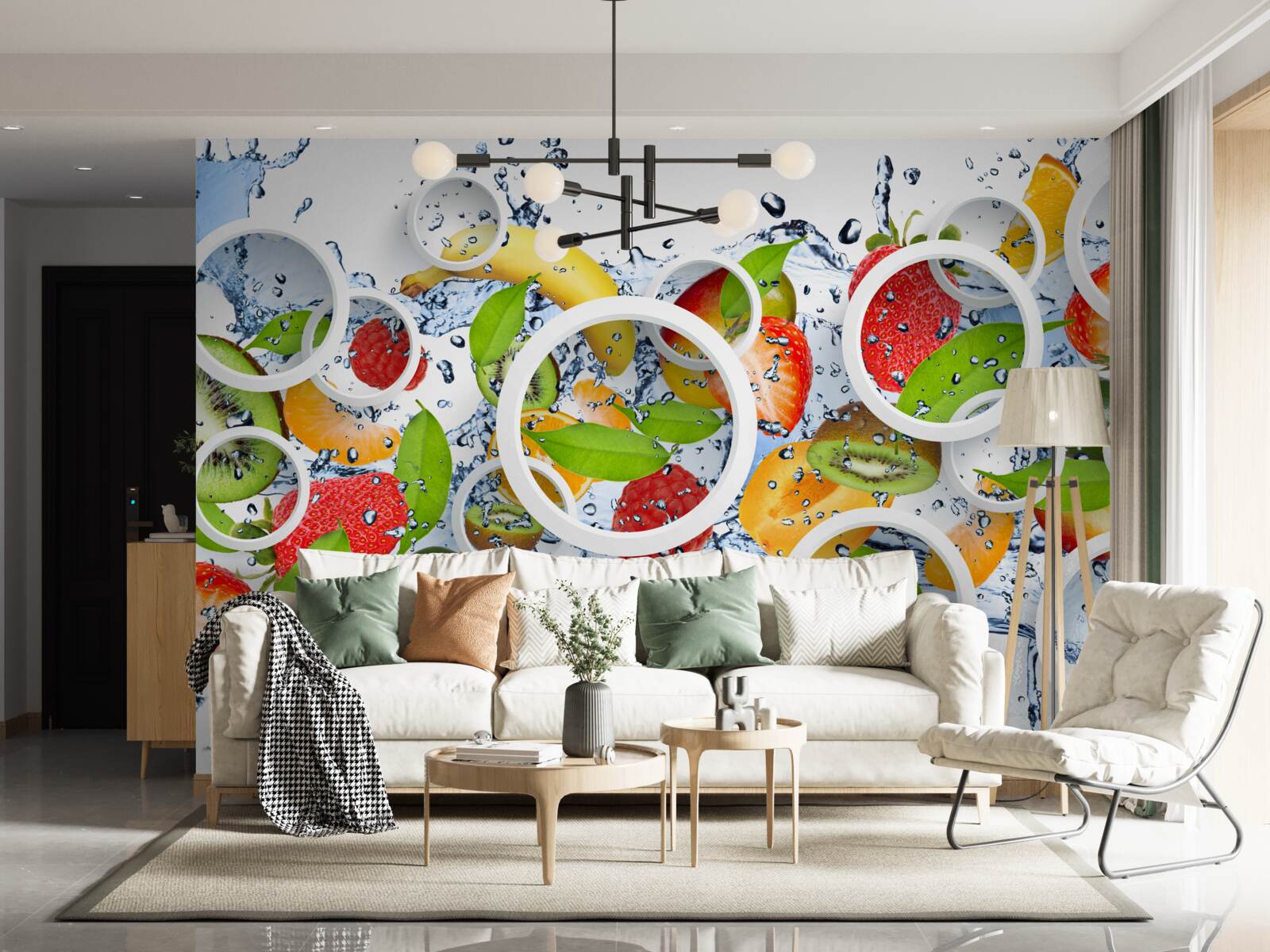 Papier peint taches et fruits