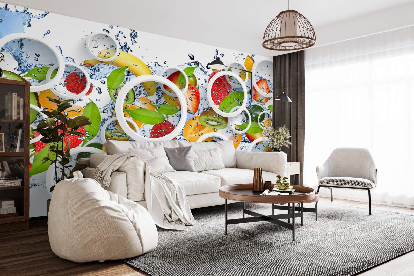 Papier peint taches et fruits