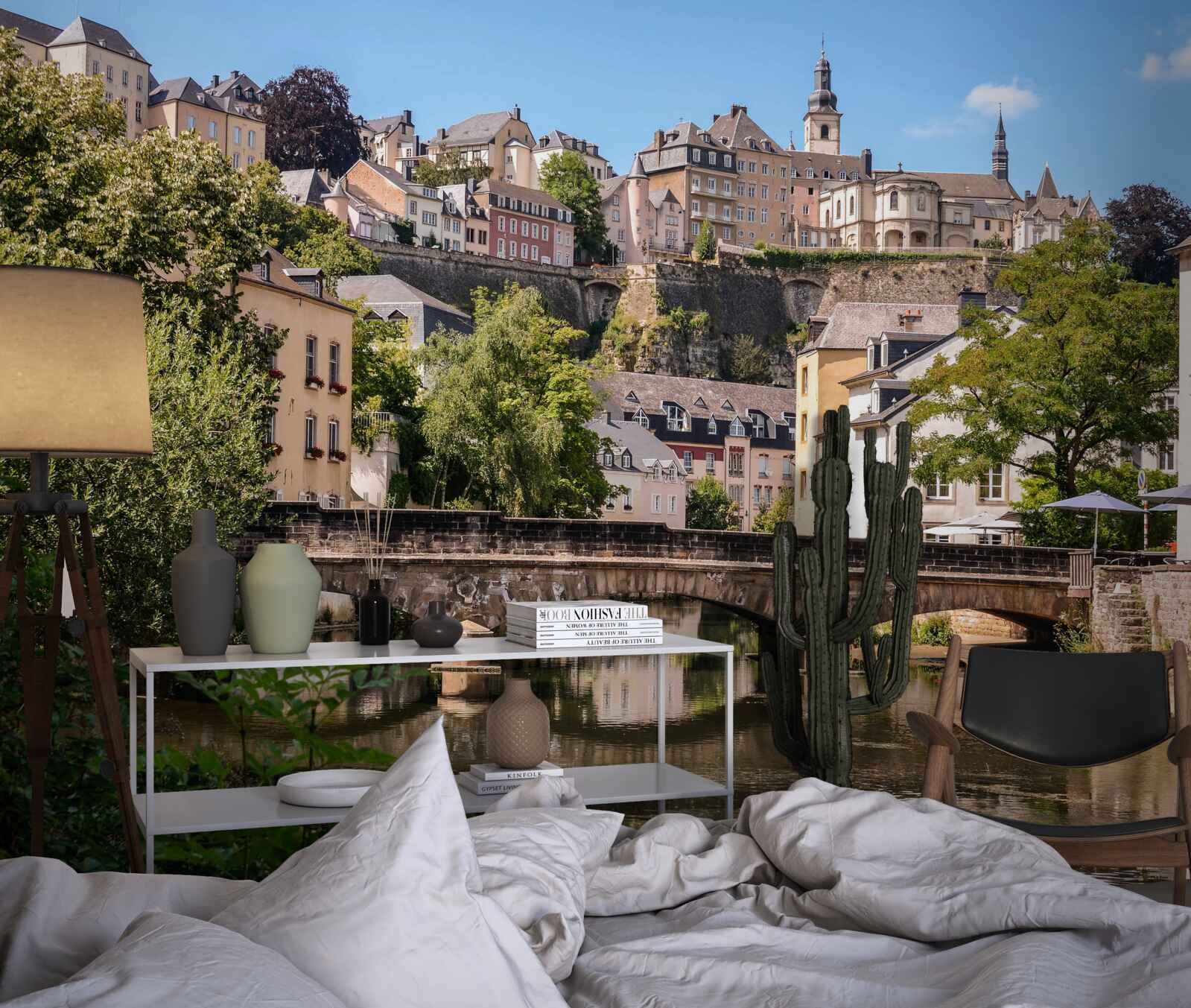 Papier peint pont de la rivière luxembourg