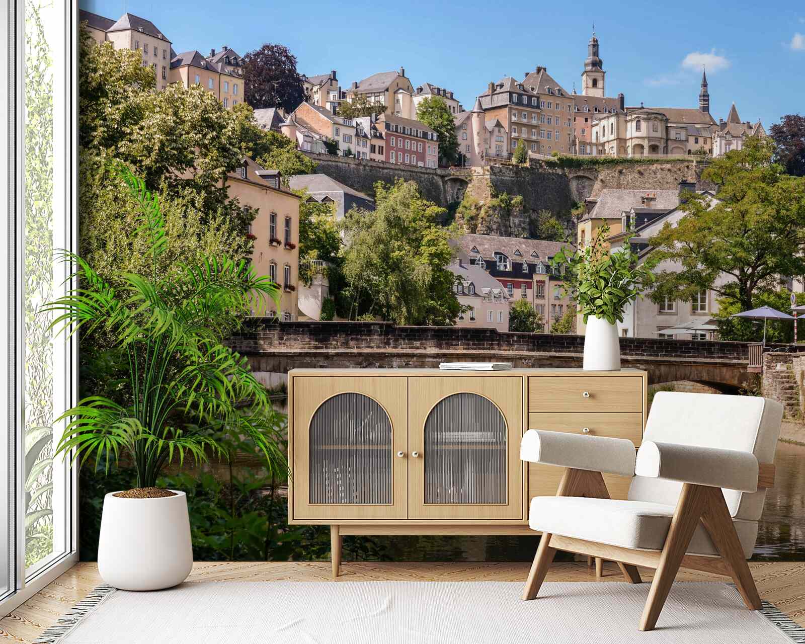 Papier peint pont de la rivière luxembourg