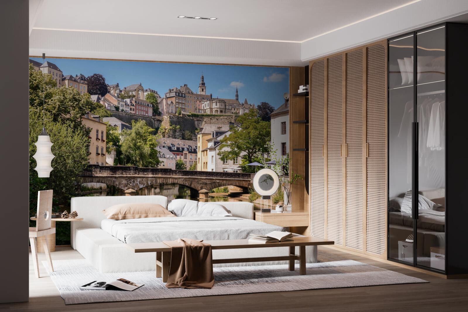 Papier peint pont de la rivière luxembourg