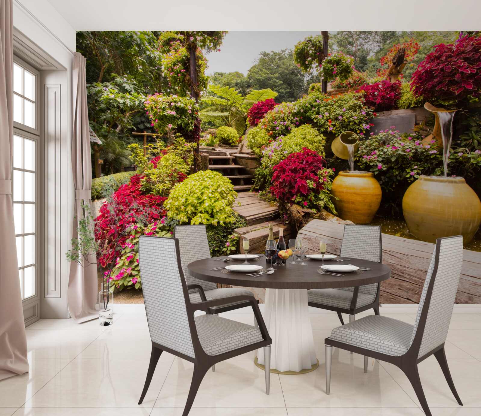 Papier peint la beauté du paysage créée par les fleurs