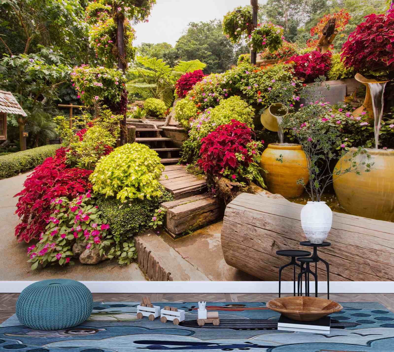 Papier peint la beauté du paysage créée par les fleurs