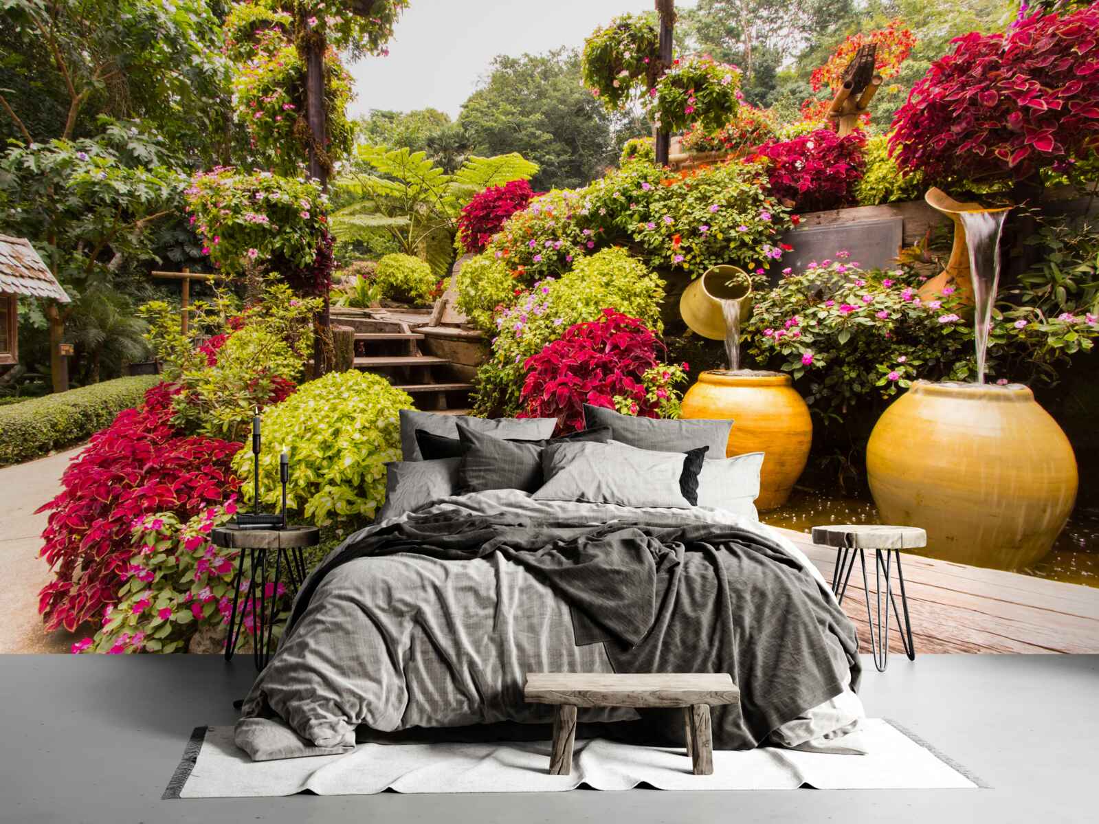 Papier peint la beauté du paysage créée par les fleurs