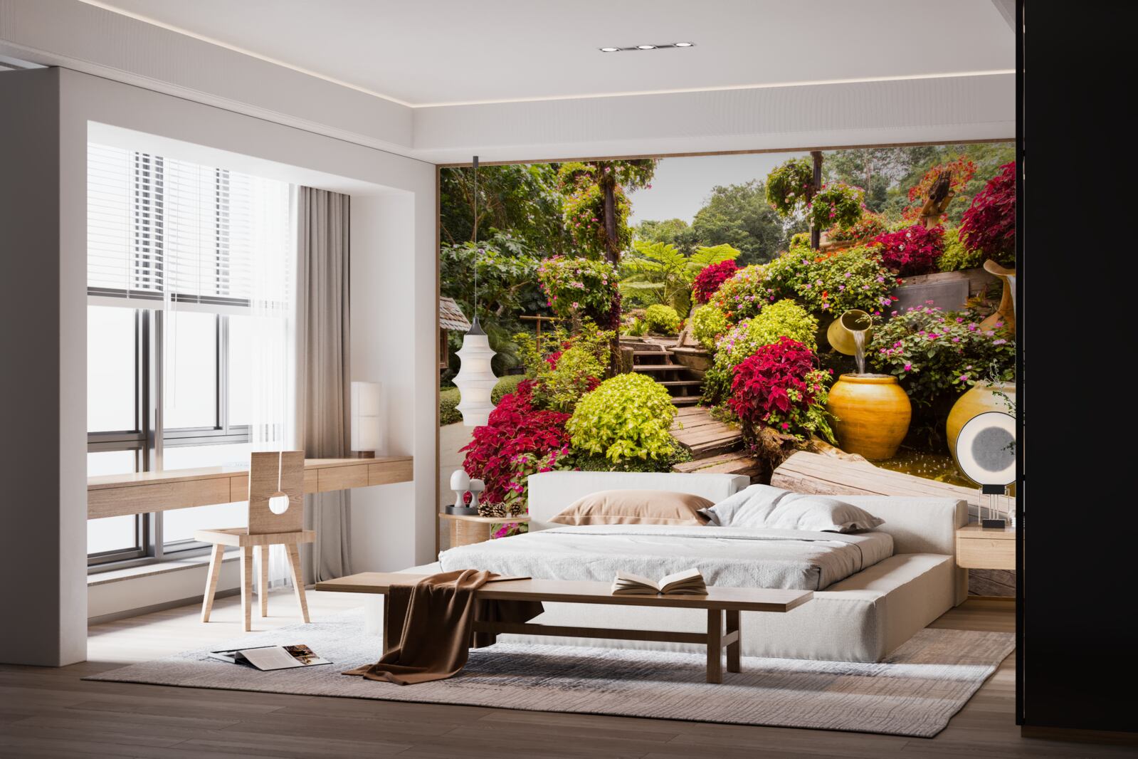 Papier peint la beauté du paysage créée par les fleurs