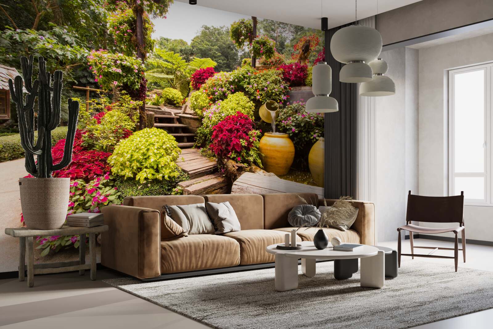 Papier peint la beauté du paysage créée par les fleurs