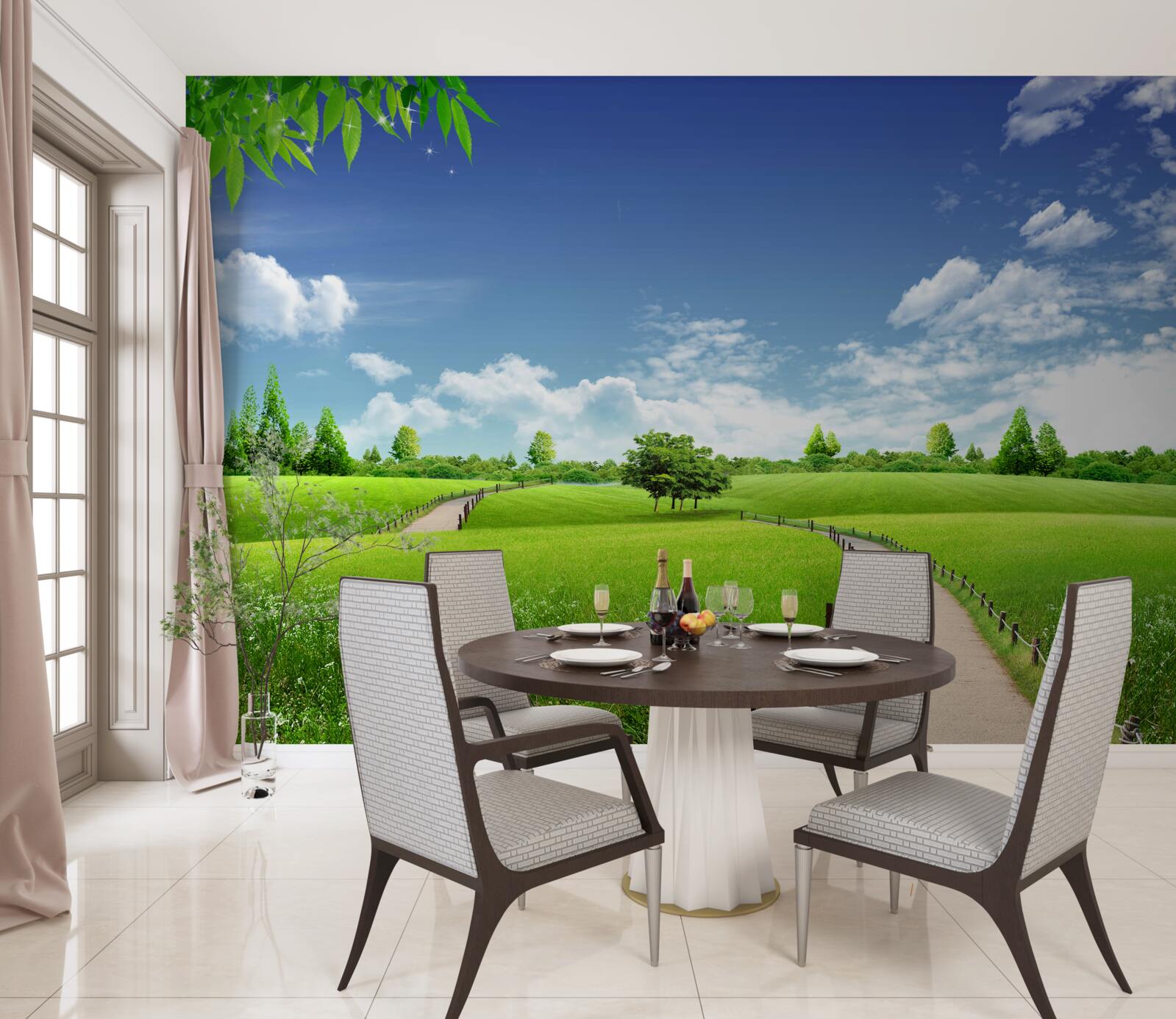 Papier peint Chemin entre les espaces verts