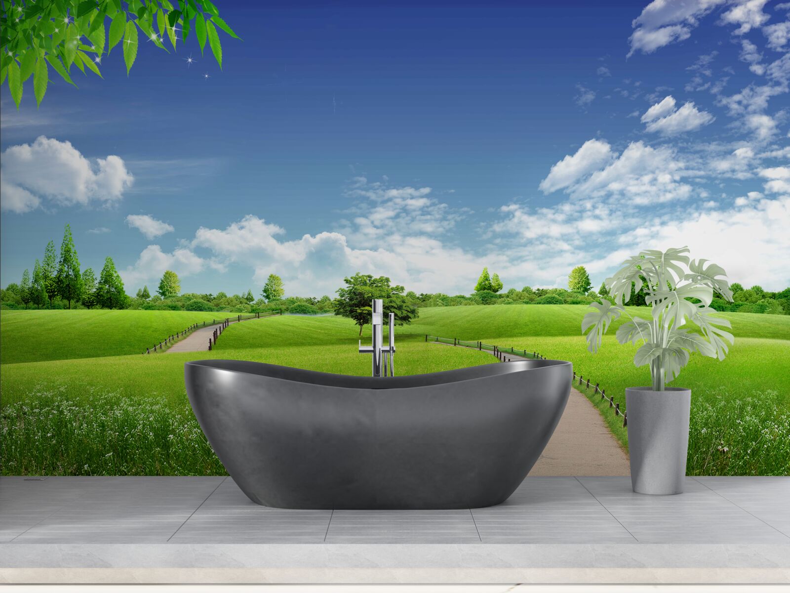 Papier peint Chemin entre les espaces verts