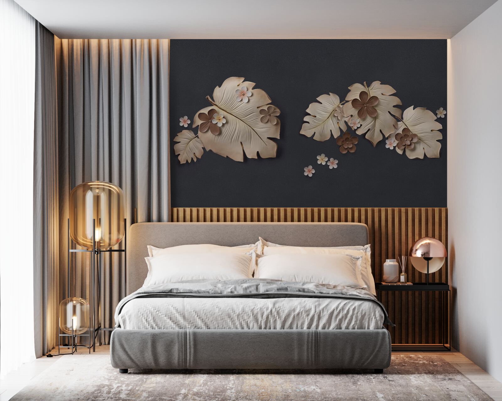 Papier peint composition des feuilles brunes