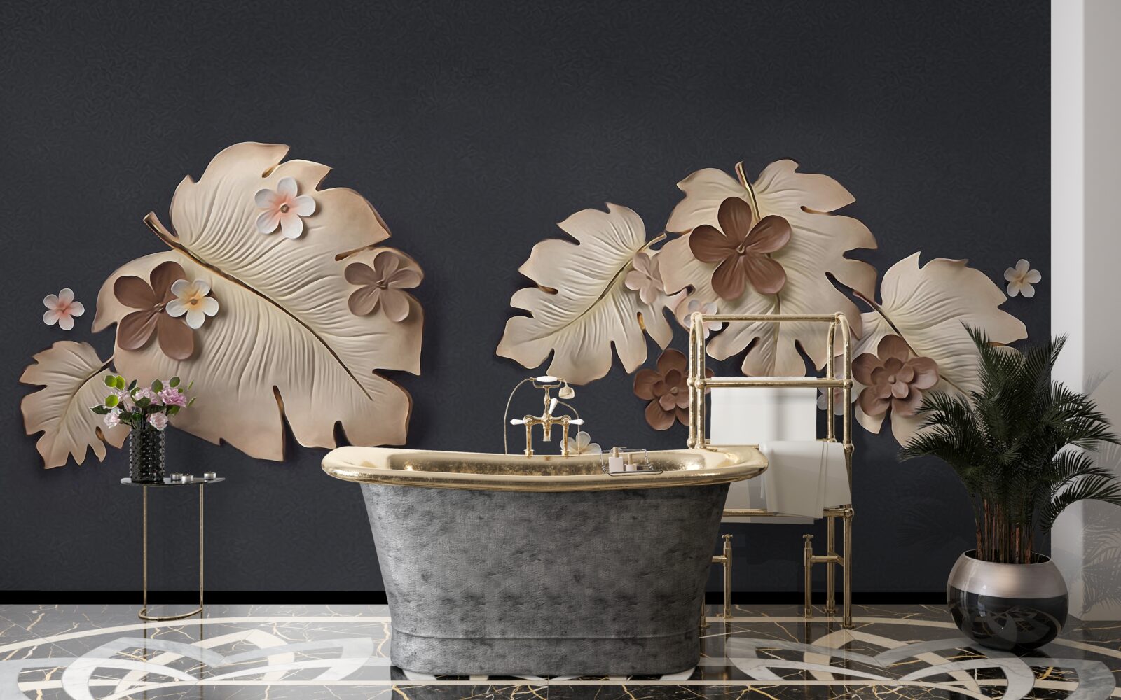 Papier peint composition des feuilles brunes