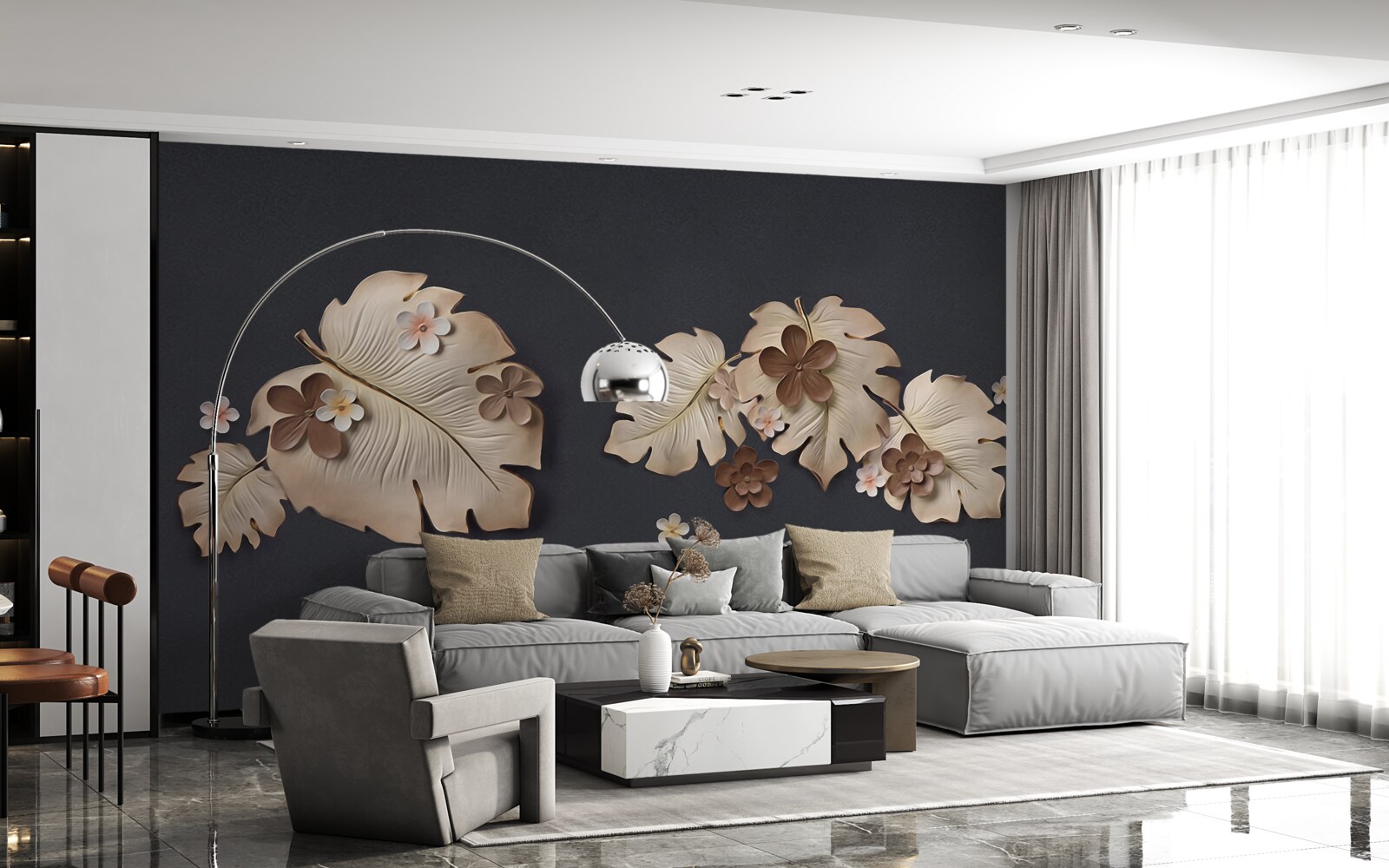 Papier peint composition des feuilles brunes